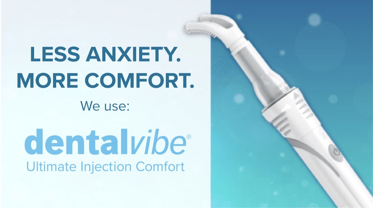 DentalVibe device used in dental offices to reduce injection anxiety and increase patient comfort.