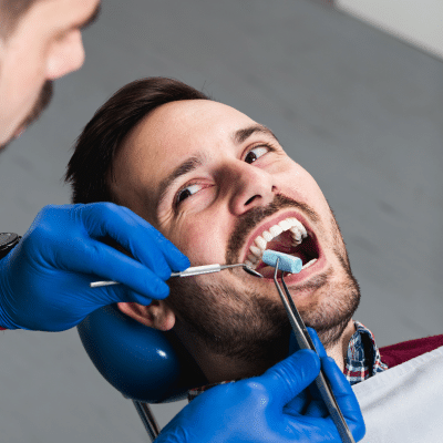 Man receiving dental work, representing vip dental care in chesapeake va